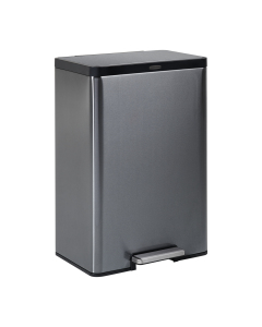 Charcoal Stainless-Steel Pedal Bin c/w Liner - 45lt